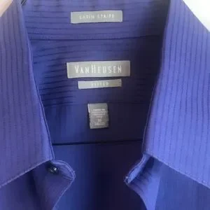 Van Heusen Shirts Van Heusen Fitted Satin Stripe Long Sleeve